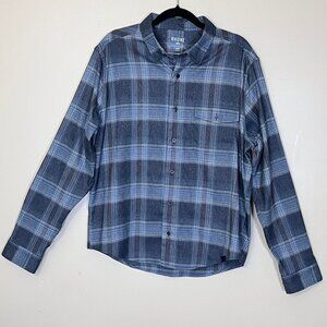 Rhone Plaid Long Sleeve Button Up Shirt - Men's Size M